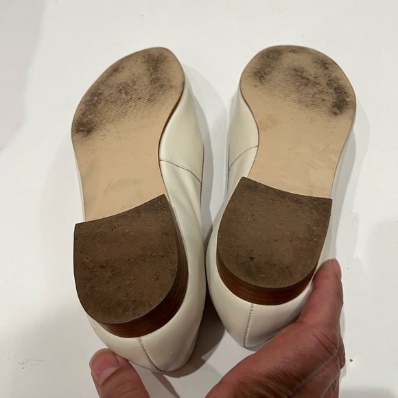 Talbots Cream and Brown Napa Leather Tassel Cassidy Loafers Sz. 8 - Picture 8 of 9